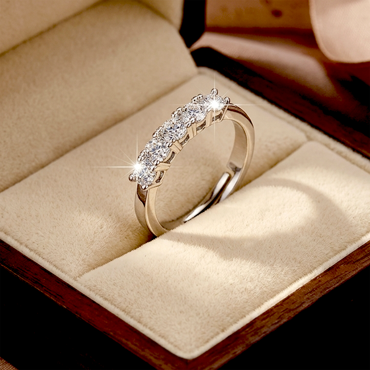 Infinite Glow Half-Eternity Anti-Tarnish Ring