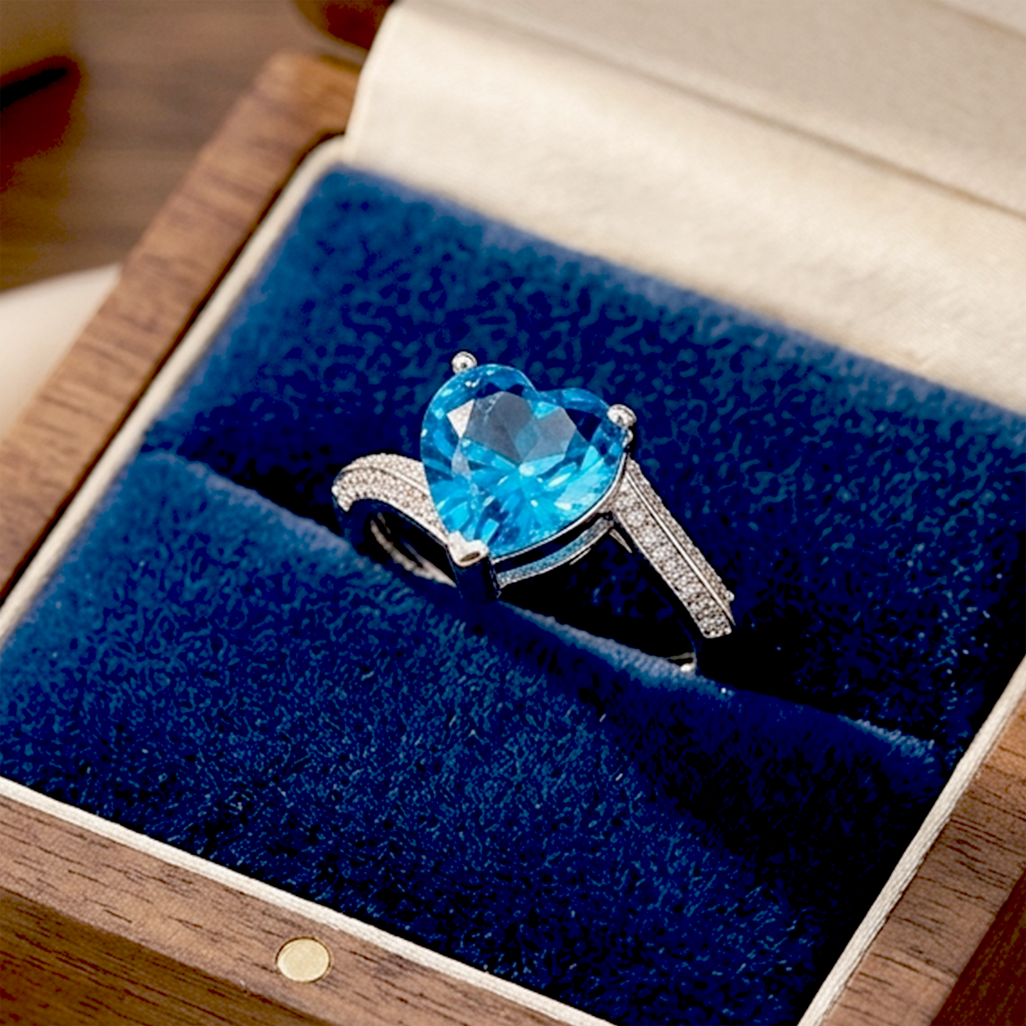 The Cerulean Heart | Adjustable & Anti-Tarnish Ring