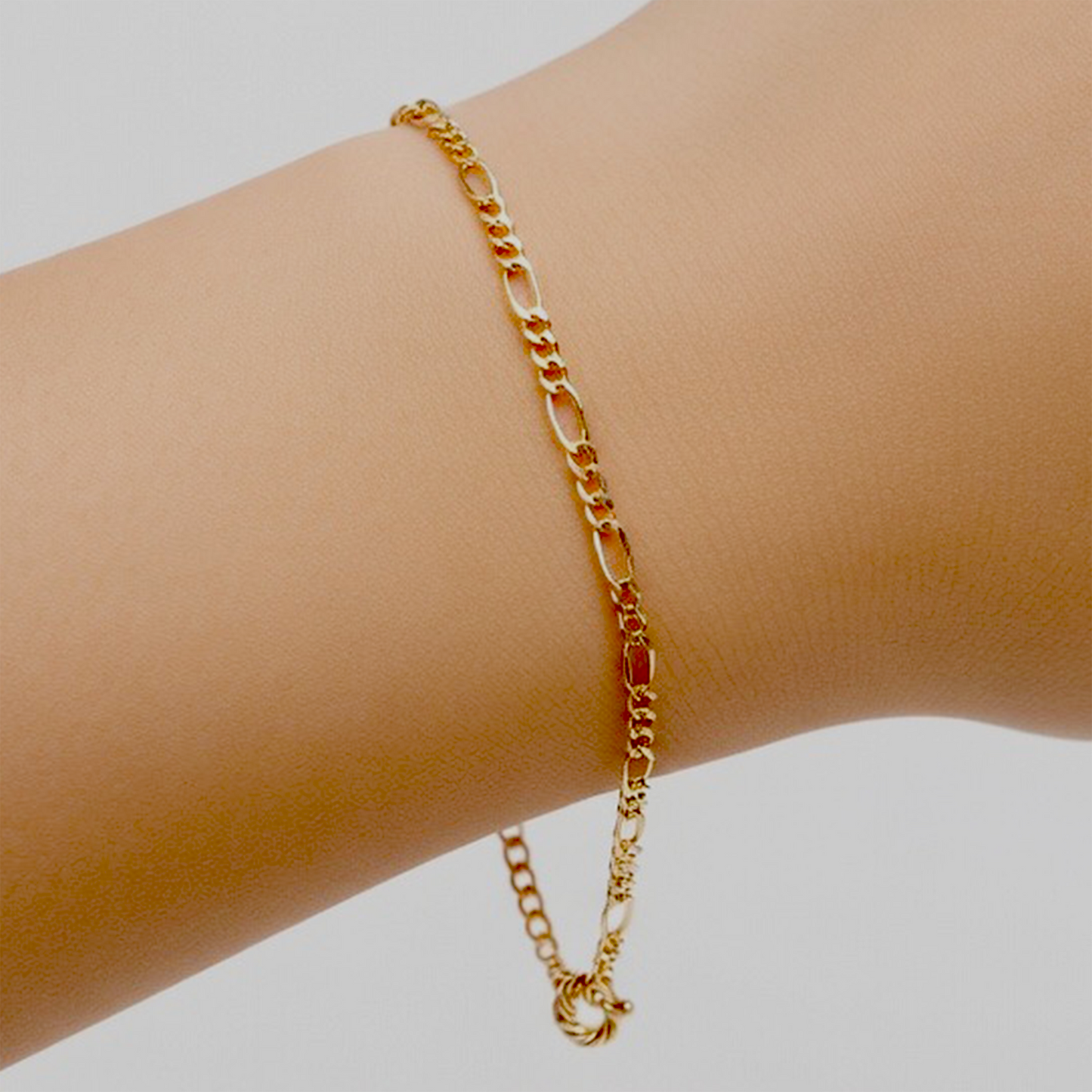 Golden Plated Anti Tarnish Figaro Bracelet Chain Base For Personilsed Charm Bracelet (scroll down and read instruction)