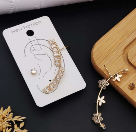Crystal Curve Ear Cuff – Elegant Statement Jewelry