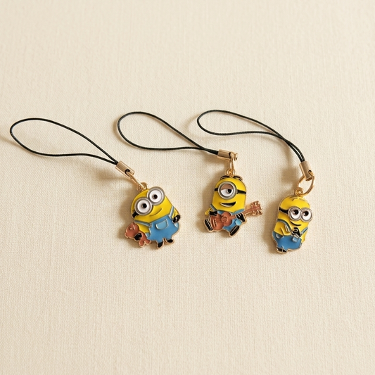 Cute Minions Enamel Phone Charm | Funny Cartoon Mobile Charm