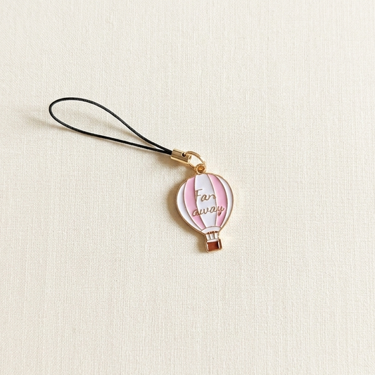 "Far Away" Hot Air Balloon Enamel Phone Charm | Cute Aesthetic Travel Mobile Charm