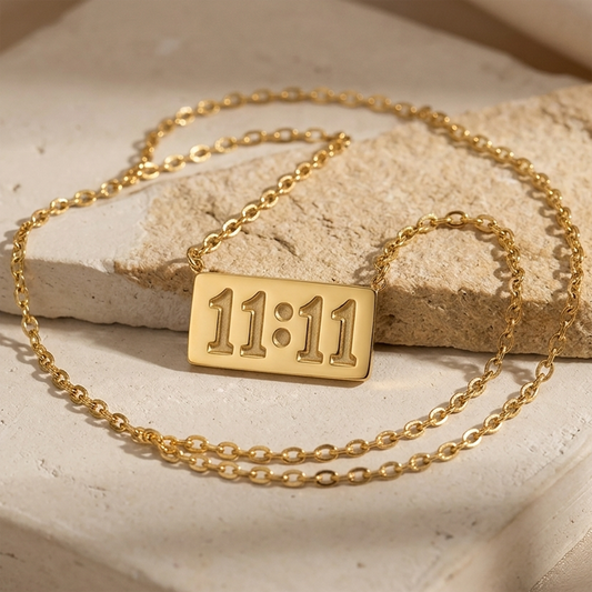 The Manifest Bar - Gold 11:11 Angel Number Necklace