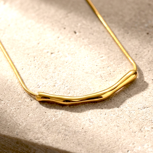 Organic Melt Minimalist Slider Necklace