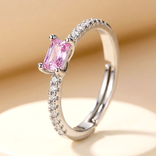 Pink Radiant Cut "Forever Glow" Anti-Tarnish Ring