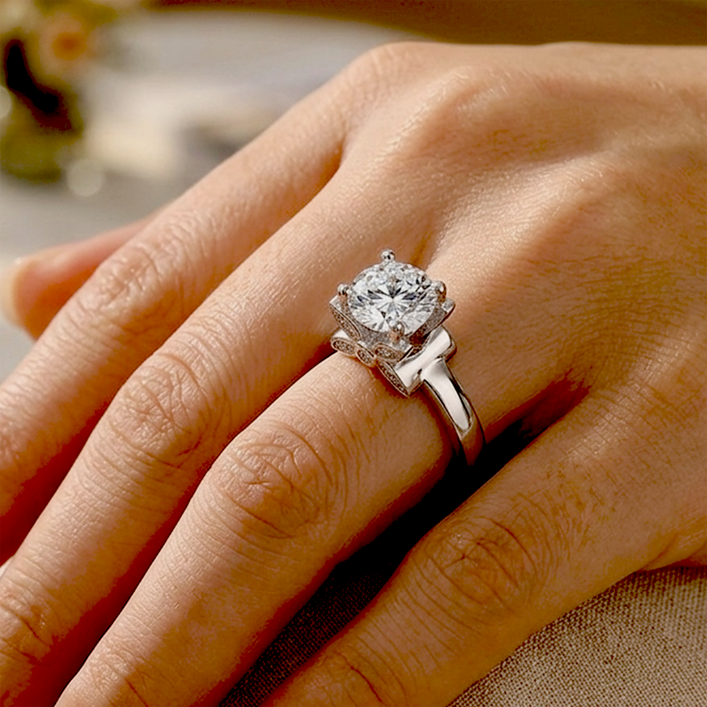 Majestic Cathedral Round-Cut Anti-Tarnish Ring