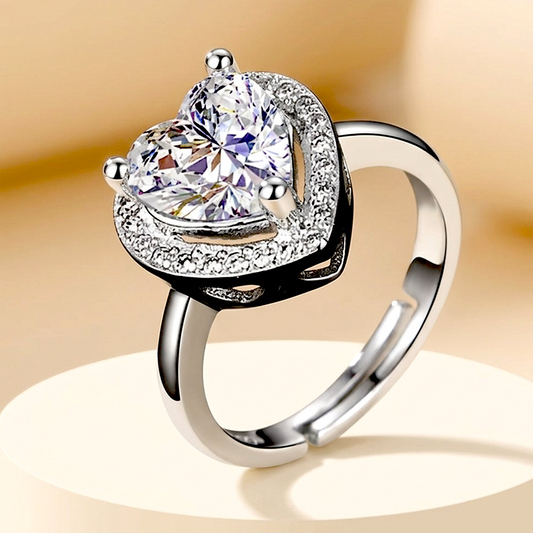 Eternal Heart Halo Adjustable Anti-Tarnish Ring