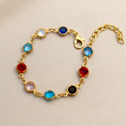 Dainty Rainbow Crystal Bracelet