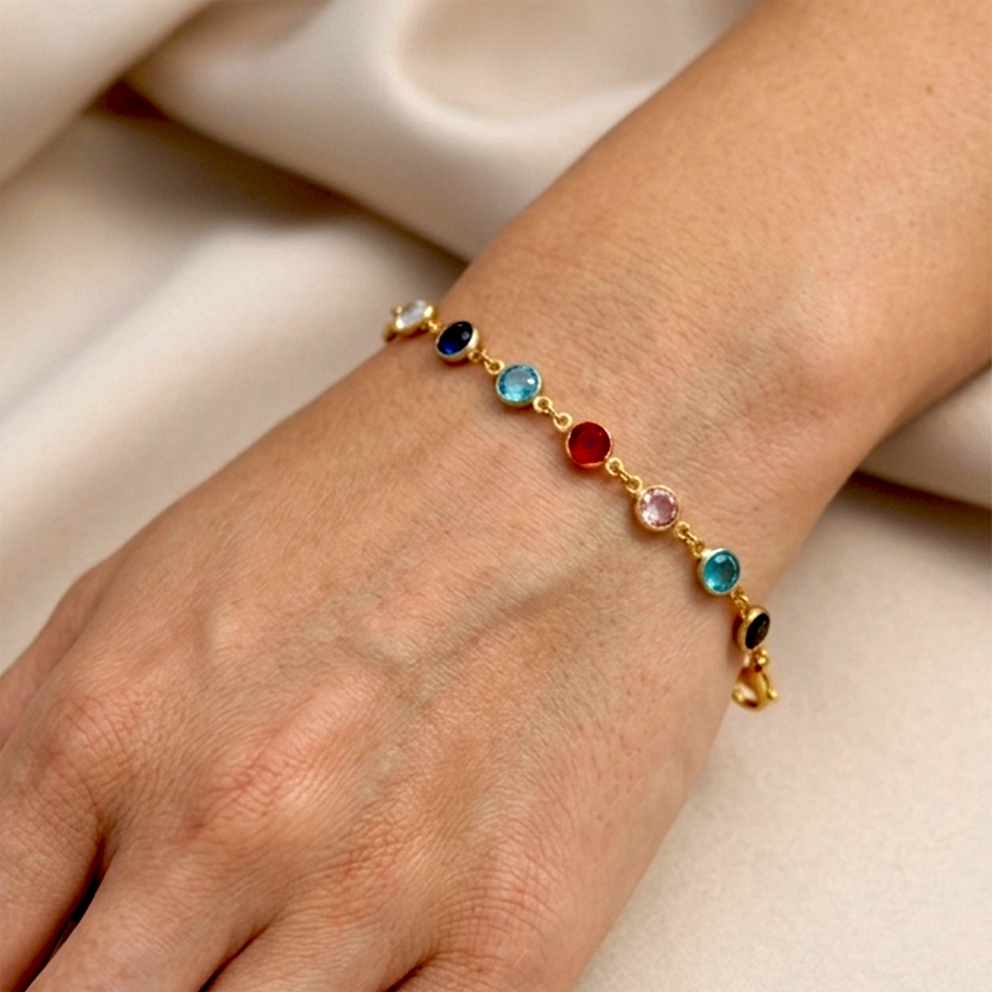 Dainty Rainbow Crystal Bracelet