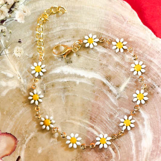 Golden Anti-Tarnish Stainless Steel based floral bracelet 13