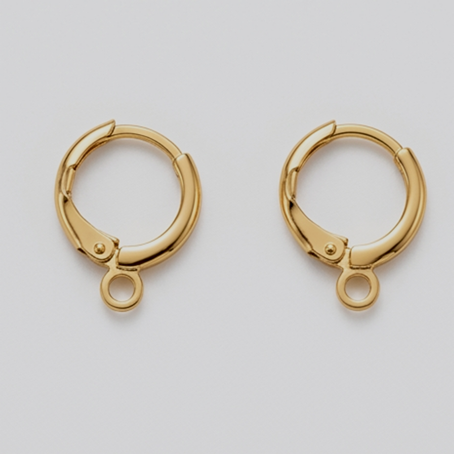 Anti-Tarnish Gold Huggie Hoops for Charm Making | Hypoallergenic Lever Back Earring Bases