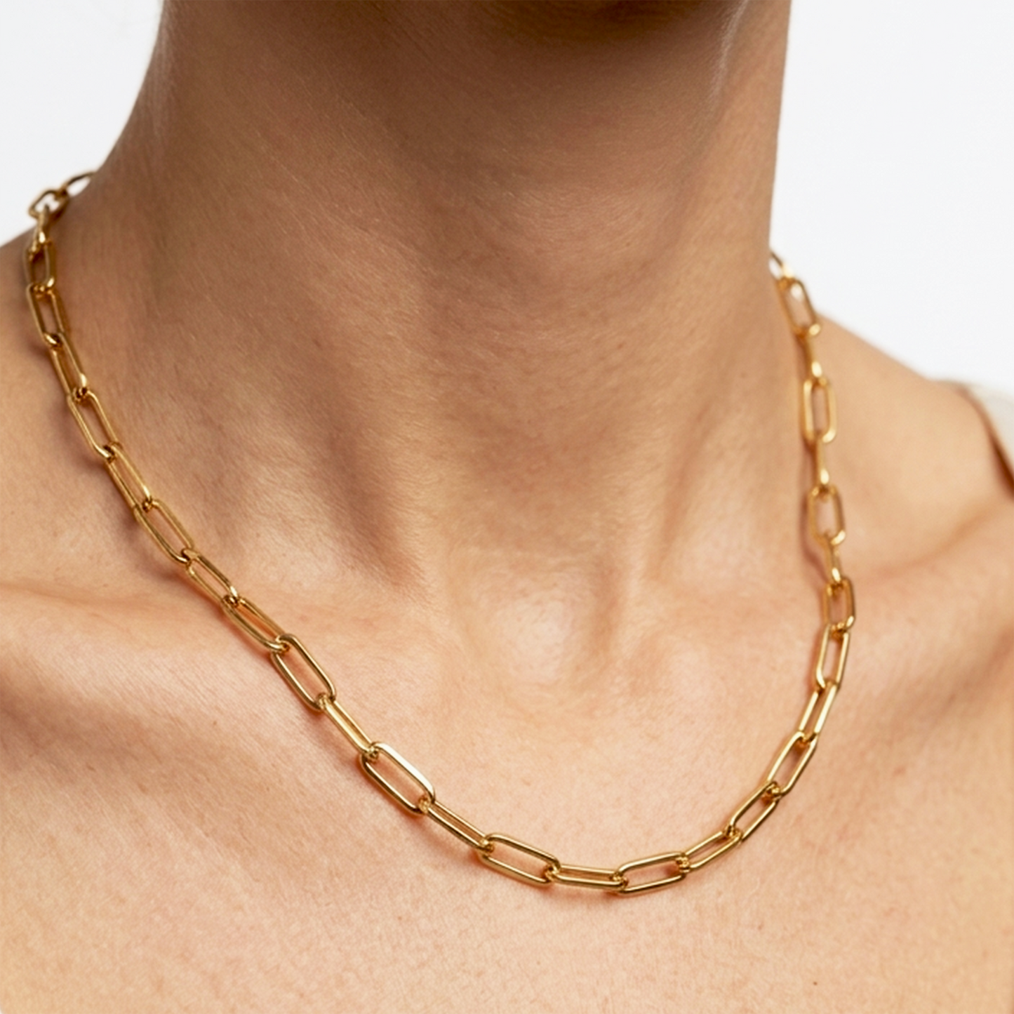 Golden Plated Oval Link Chain Necklace Base For Personilsed Charm necklace (scroll down and read instruction) (Copy)