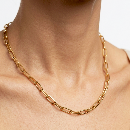 Golden Plated Oval Link Chain Necklace Base For Personilsed Charm necklace (scroll down and read instruction) (Copy)